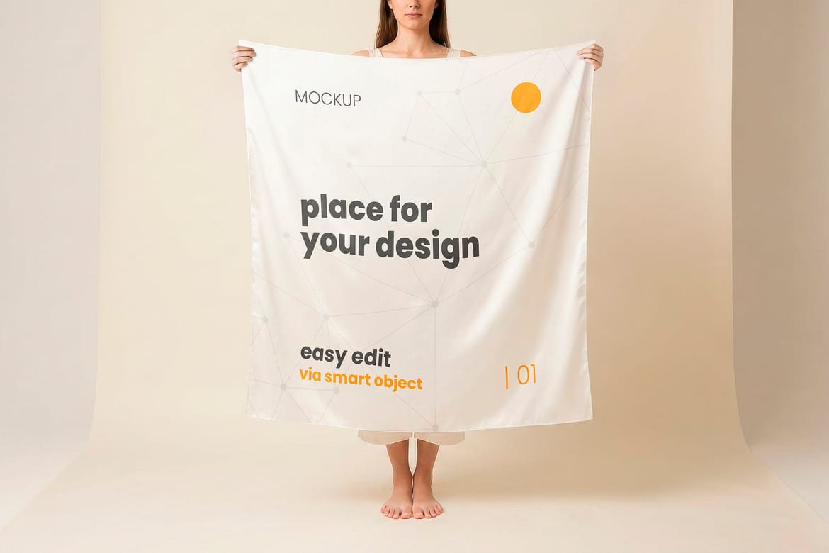 Towel Silk Sheets Mockups