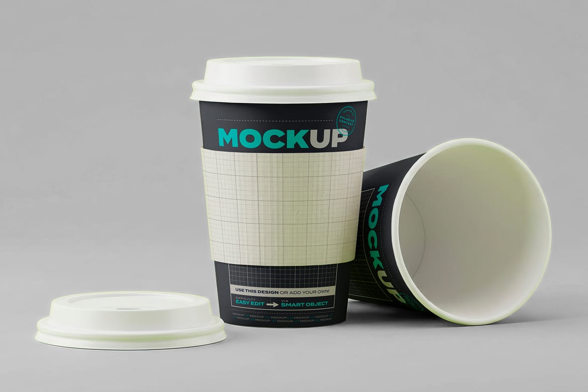 Set of Takeaway Cups Mockups
