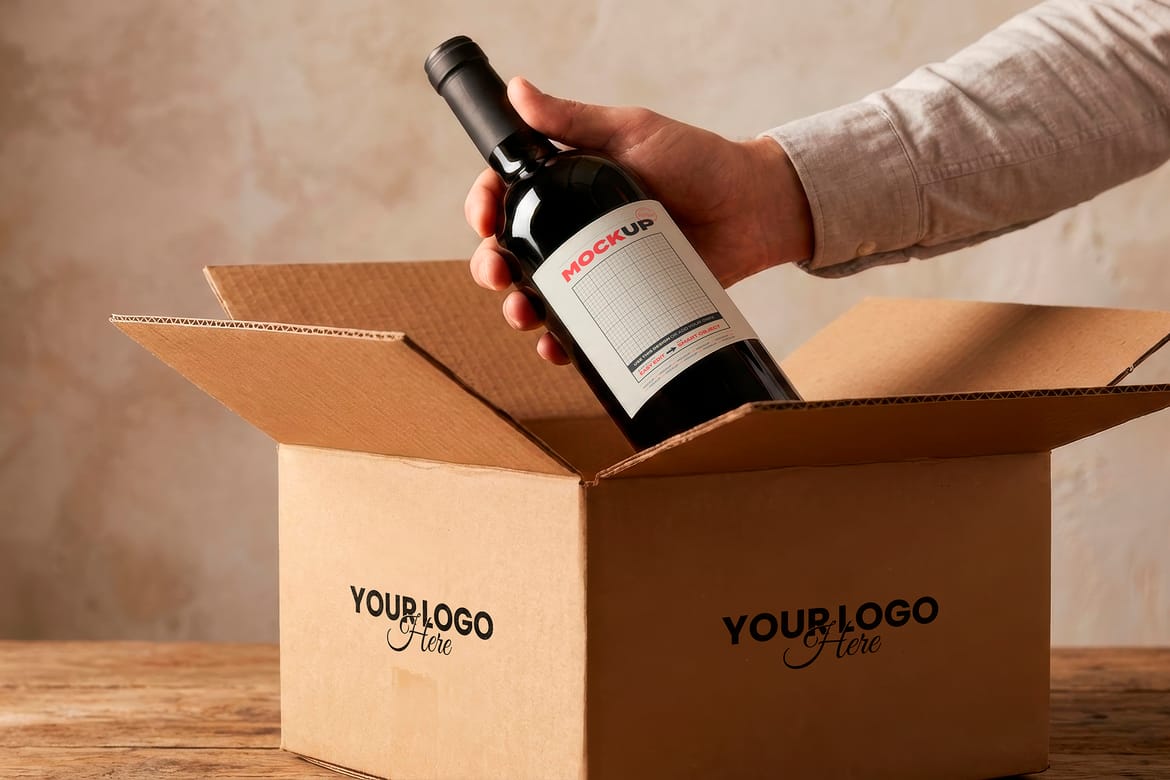 Wine Label and Box Mockups