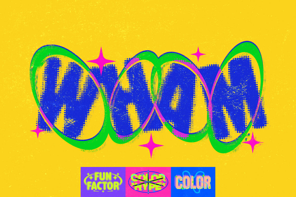 Colorful Halftone Grunge Text Effect