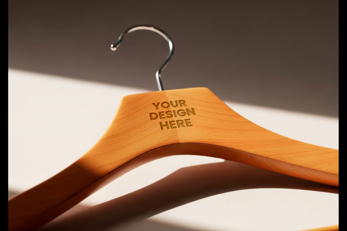 Clothes Hanger Logo Message Branding Mockups