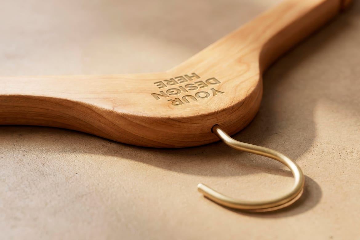 Clothes Hanger Logo Message Branding Mockups