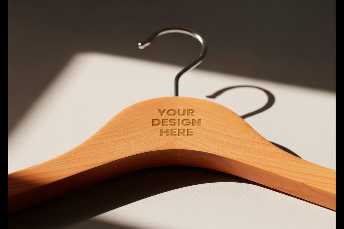 Clothes Hanger Logo Message Branding Mockups