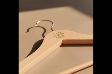 Clothes Hanger Logo Message Branding Mockups
