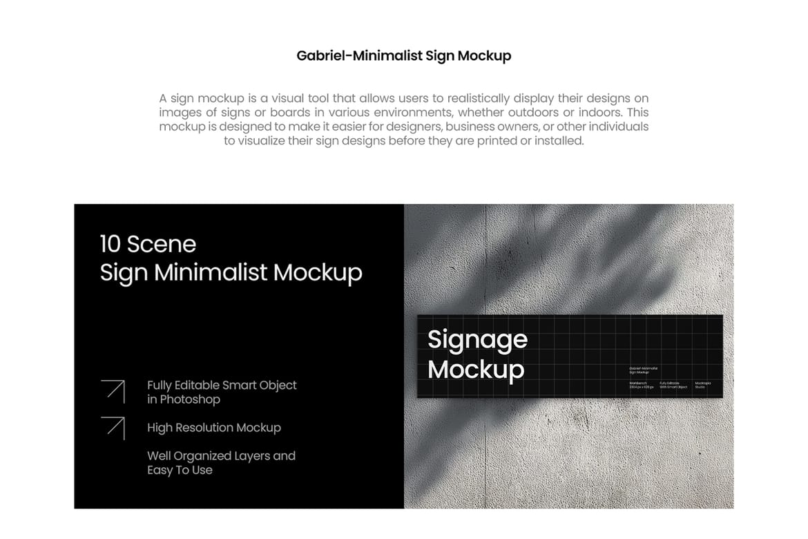 Gabriel Minimalist Signage Mockup
