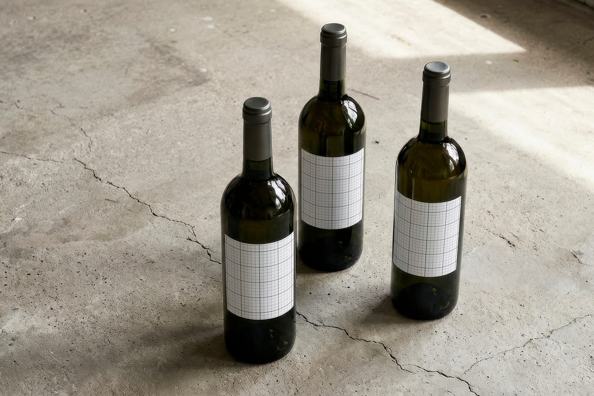 Wine Bottles Label Collection Mockups
