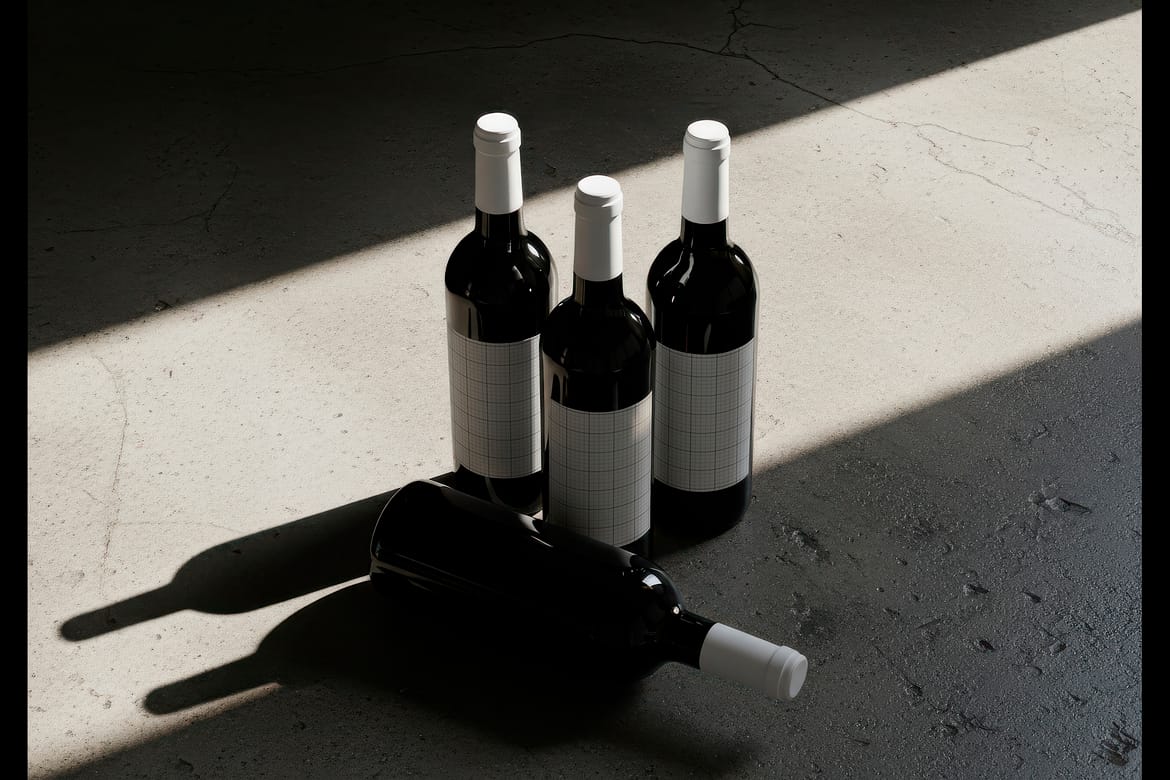 Wine Bottles Label Collection Mockups