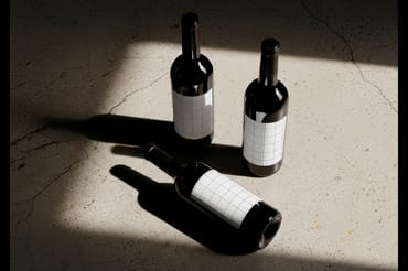 Wine Bottles Label Collection Mockups