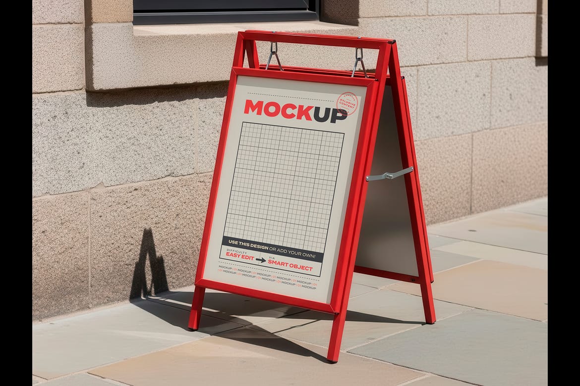 Sandwich Sidewalk Sign Mockups