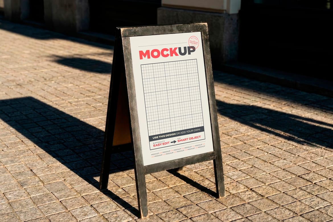 Sandwich Sidewalk Sign Mockups