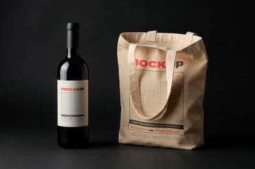 Wine Label and Bag Mockups