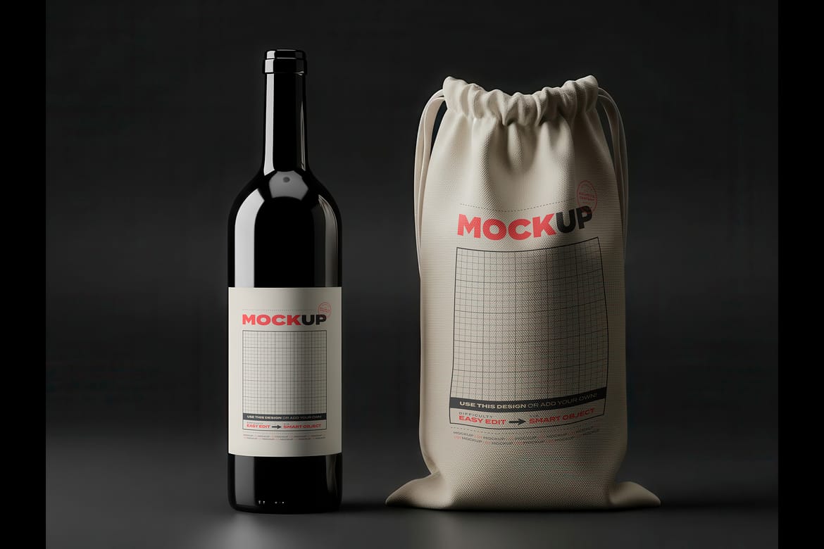 Wine Label and Bag Mockups