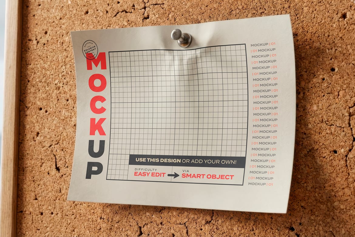 Page Pin to Cork Panel Collection Mockups