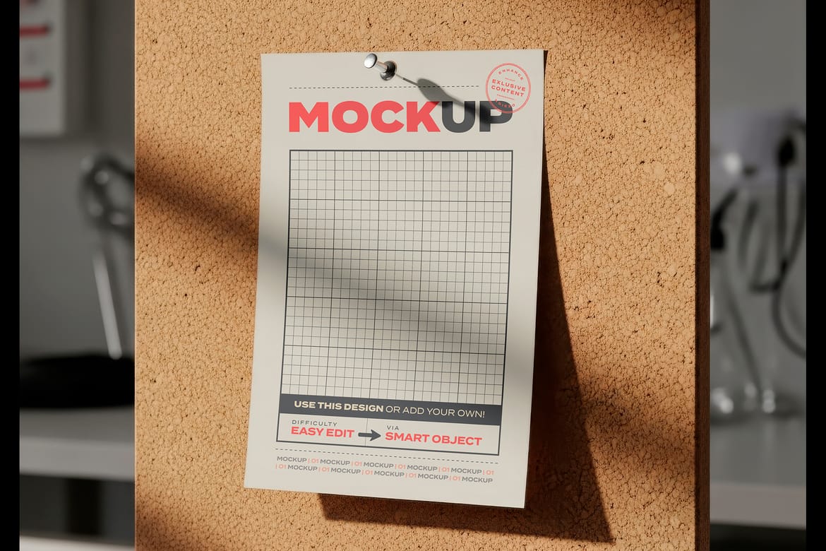 Page Pin to Cork Panel Collection Mockups