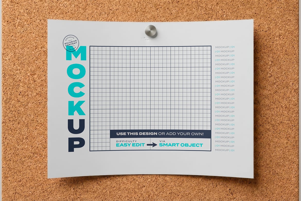 Page Pin to Cork Panel Collection Mockups