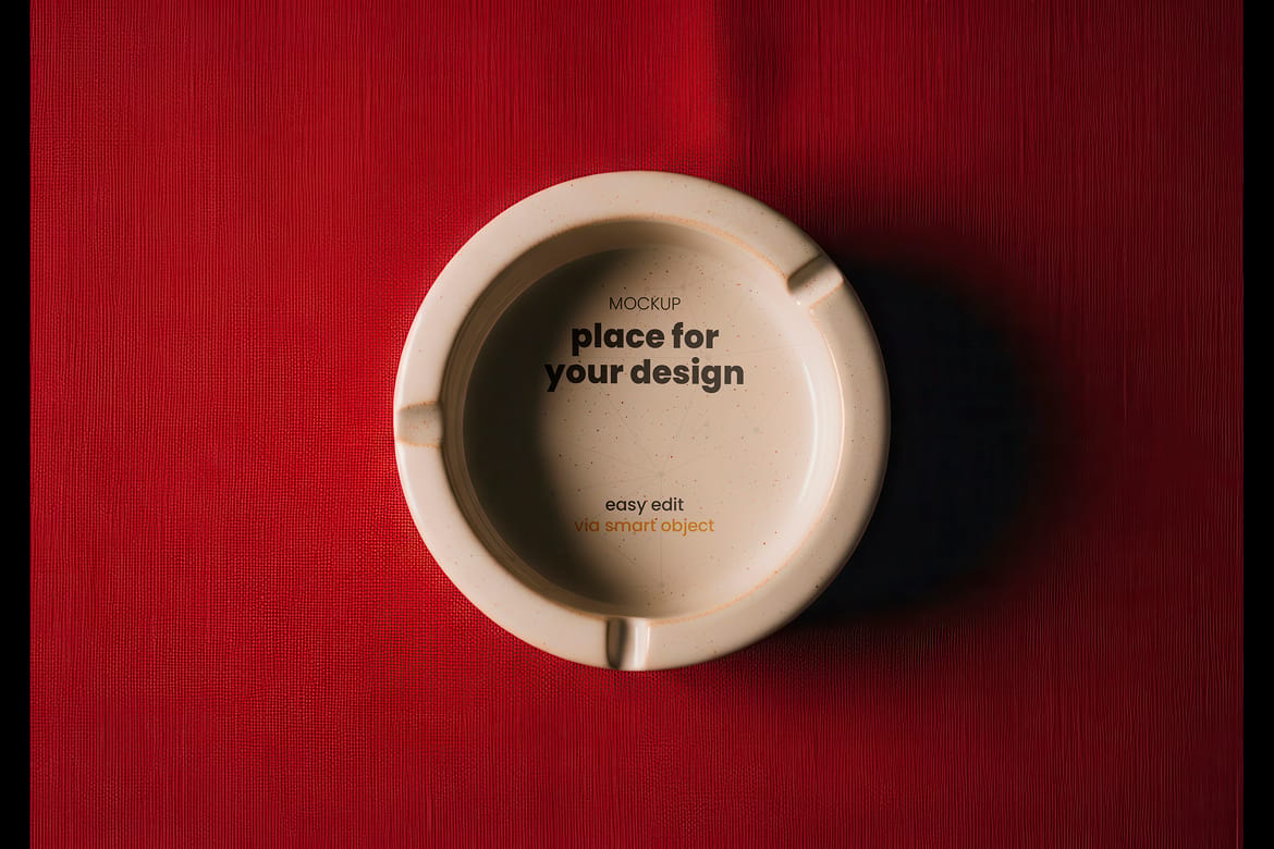 Ashtray and Cigarettes Dish Mockups