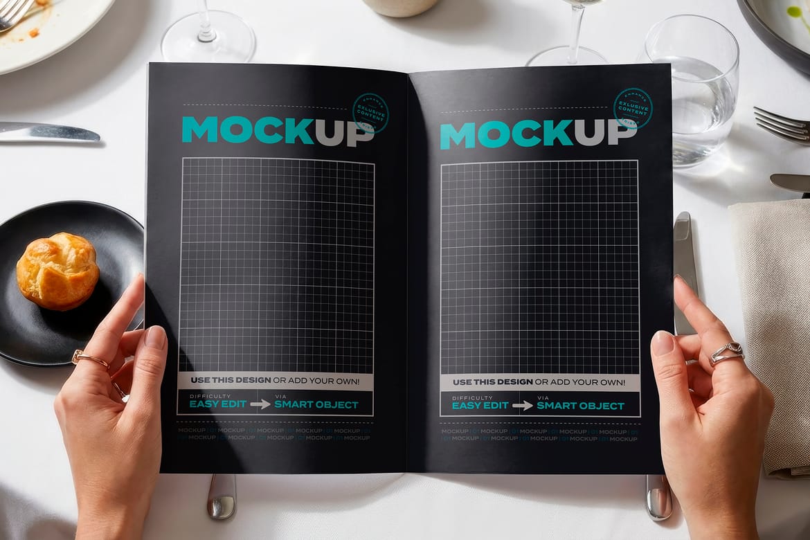 Holding Menu Collection Mockups