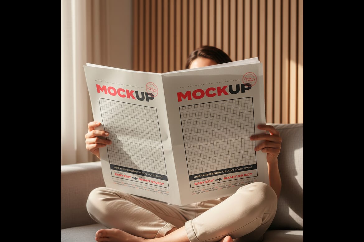 Reading Newspaper Mockups