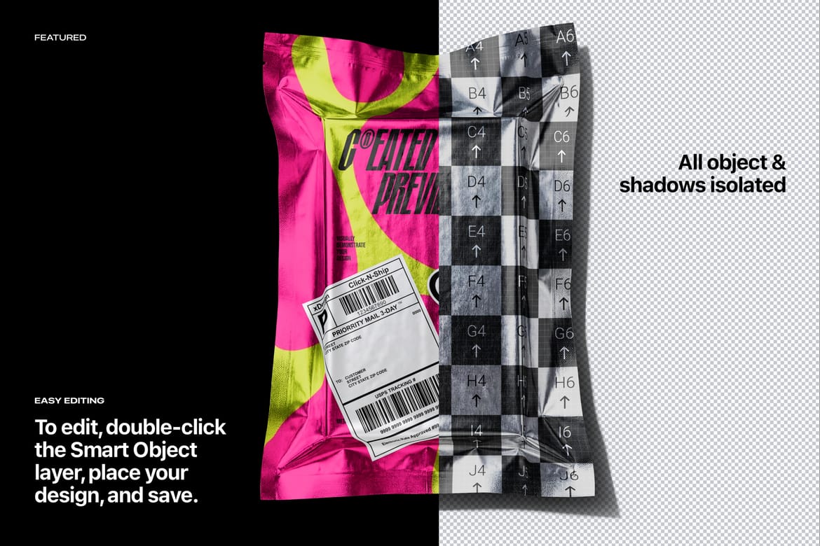 Metallic Foil Bag Mockup Set