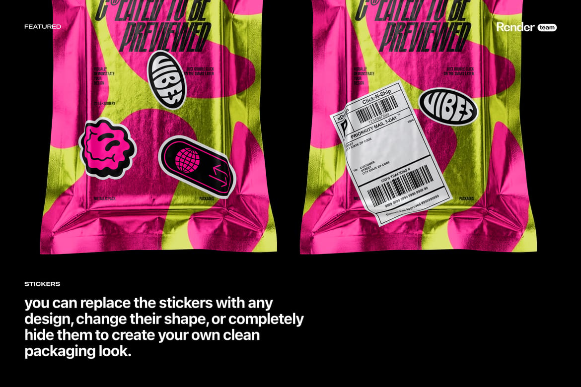 Metallic Foil Bag Mockup Set
