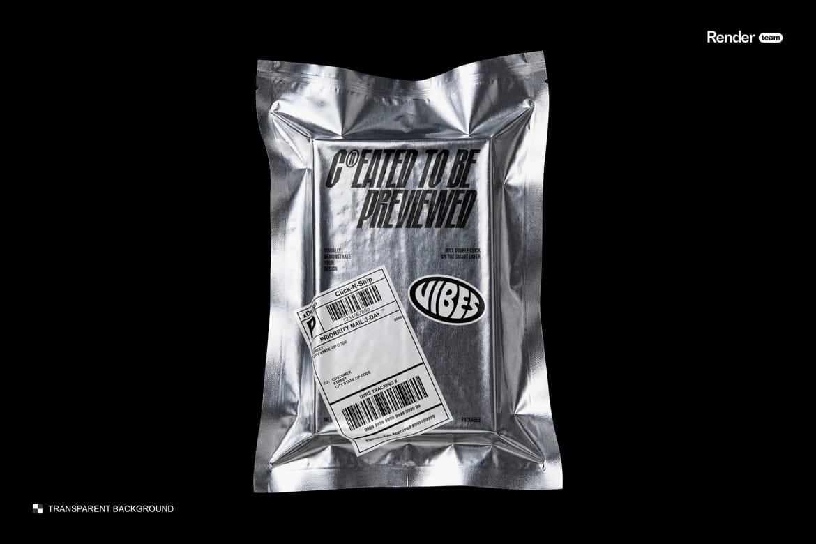 Metallic Foil Bag Mockup Set
