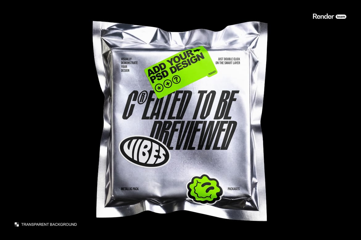 Metallic Foil Bag Mockup Set