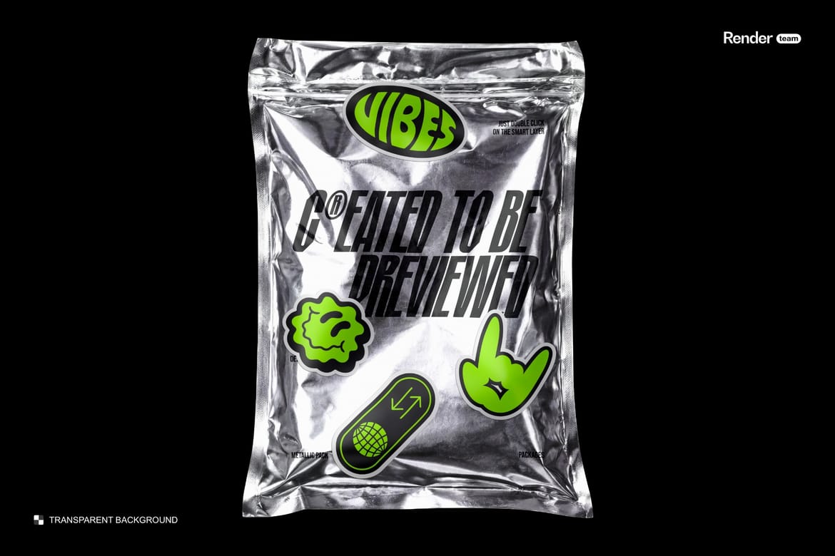 Metallic Foil Bag Mockup Set