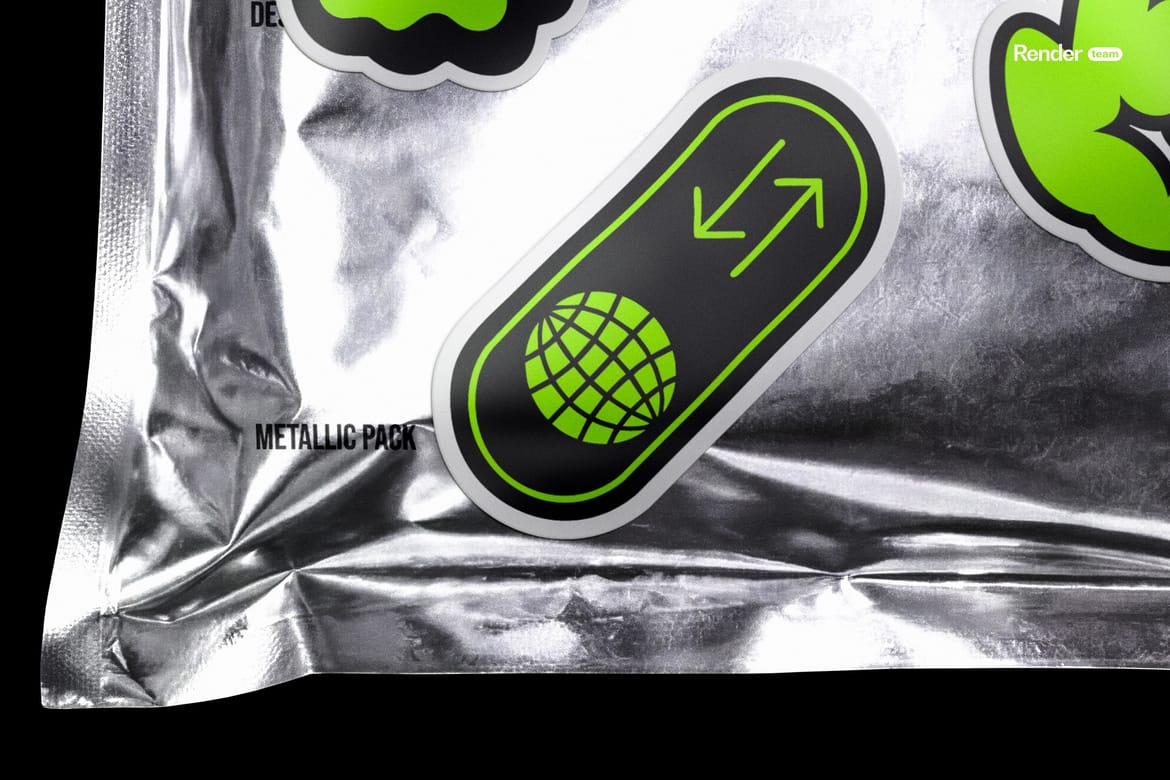 Metallic Foil Bag Mockup Set