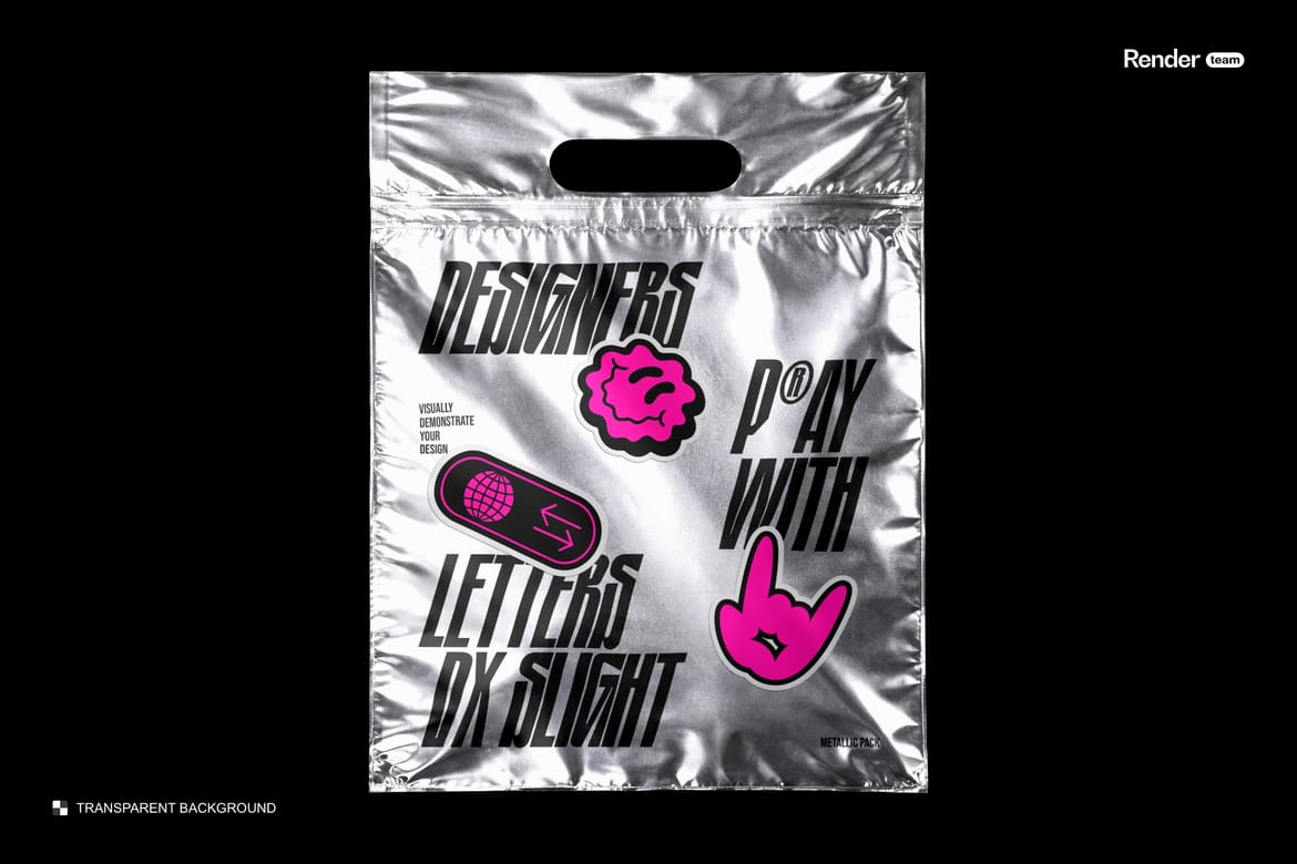Metallic Foil Bag Mockup Set