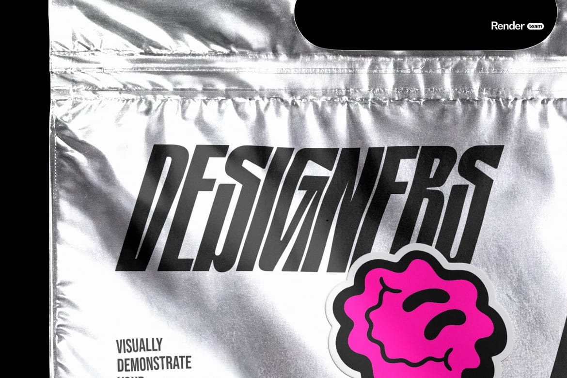 Metallic Foil Bag Mockup Set