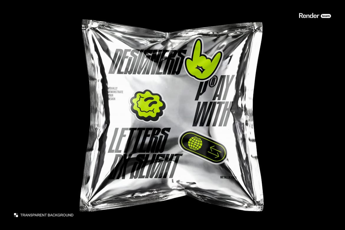 Metallic Foil Bag Mockup Set