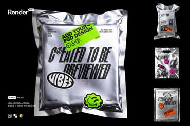 Metallic Foil Bag Mockup Set