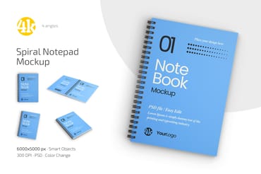 Spiral Notepad Mockup Set