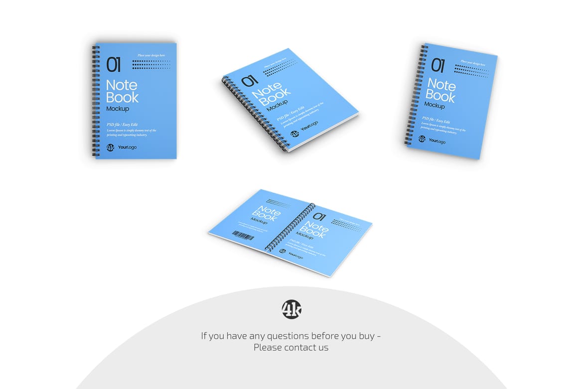 Spiral Notepad Mockup Set