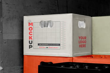 Beverage Bottles Crate on Truck Mockup