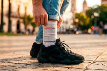 Socks Design Mockup in Use