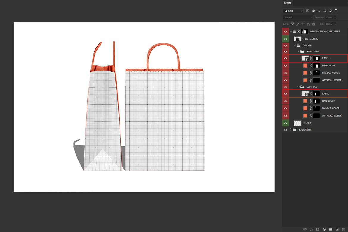 Kraft Paper Shopping Bag Mockup