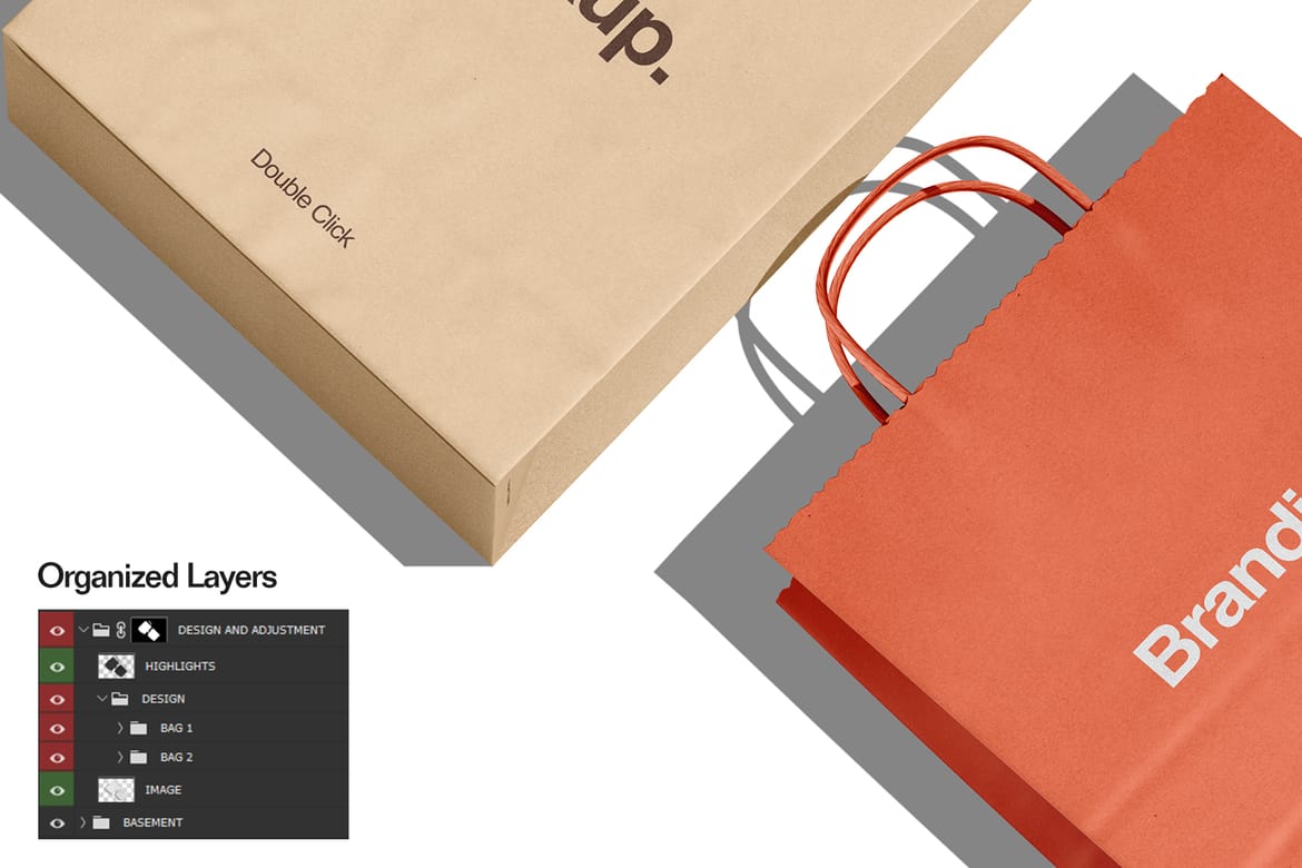 Kraft Paper Shopping Bag Mockup