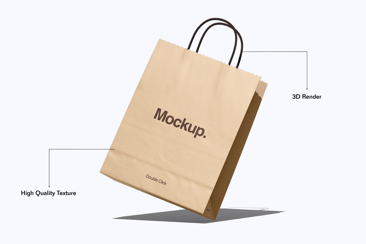 Kraft Paper Shopping Bag Mockup