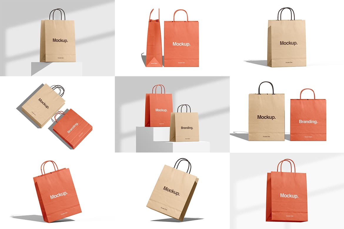 Kraft Paper Shopping Bag Mockup