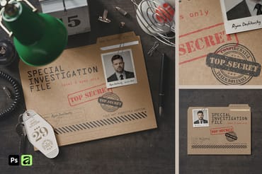Top Secret Investigation File Folder Mockup