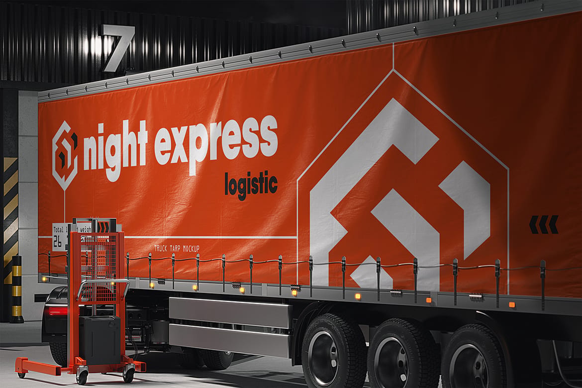 Truck Tarp Advertising Mockup