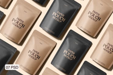 Kraft Paper Stand-Up Pouch Mockup