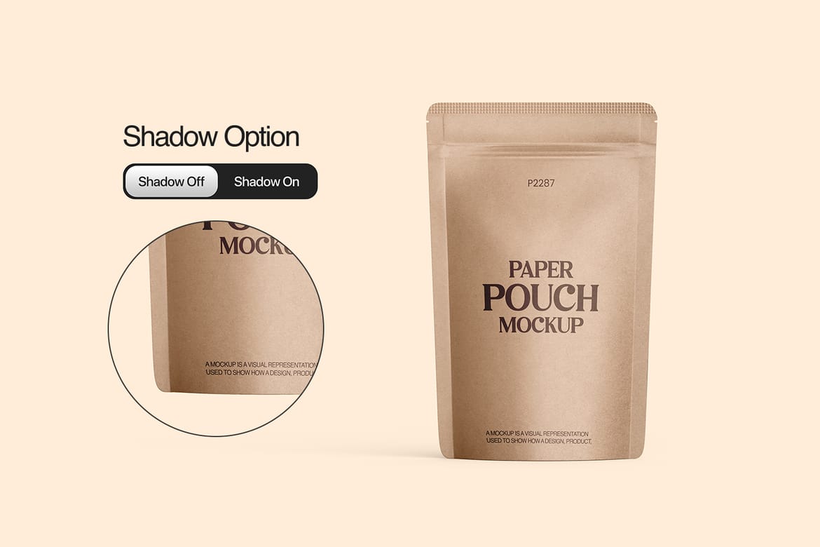 Kraft Paper Stand-Up Pouch Mockup