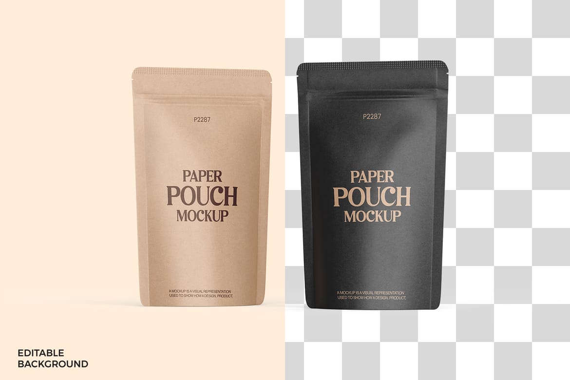 Kraft Paper Stand-Up Pouch Mockup