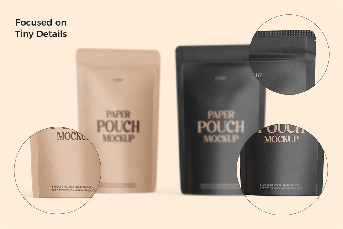 Kraft Paper Stand-Up Pouch Mockup