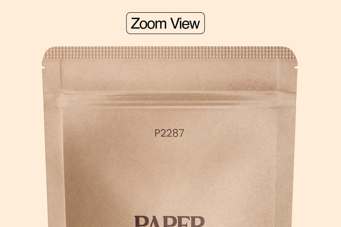 Kraft Paper Stand-Up Pouch Mockup