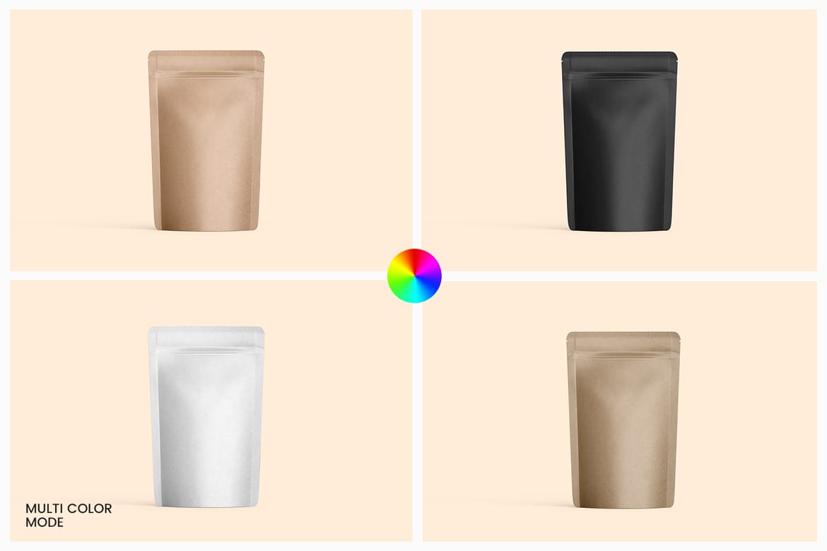 Kraft Paper Stand-Up Pouch Mockup