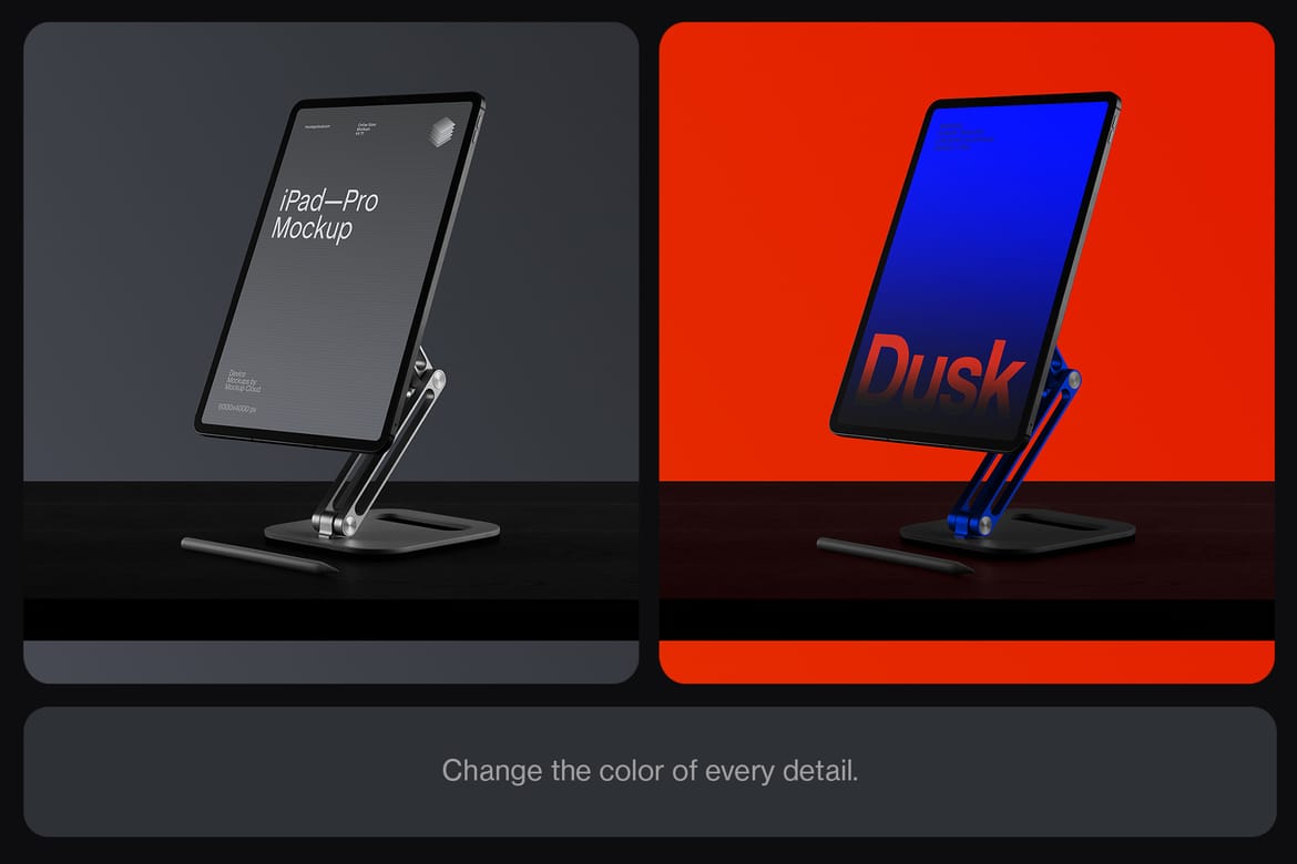 Free iPad Pro Mockup / Dusk Series