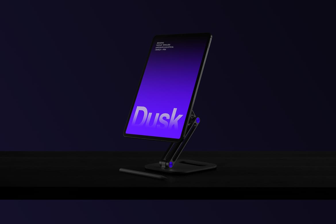 Free iPad Pro Mockup / Dusk Series